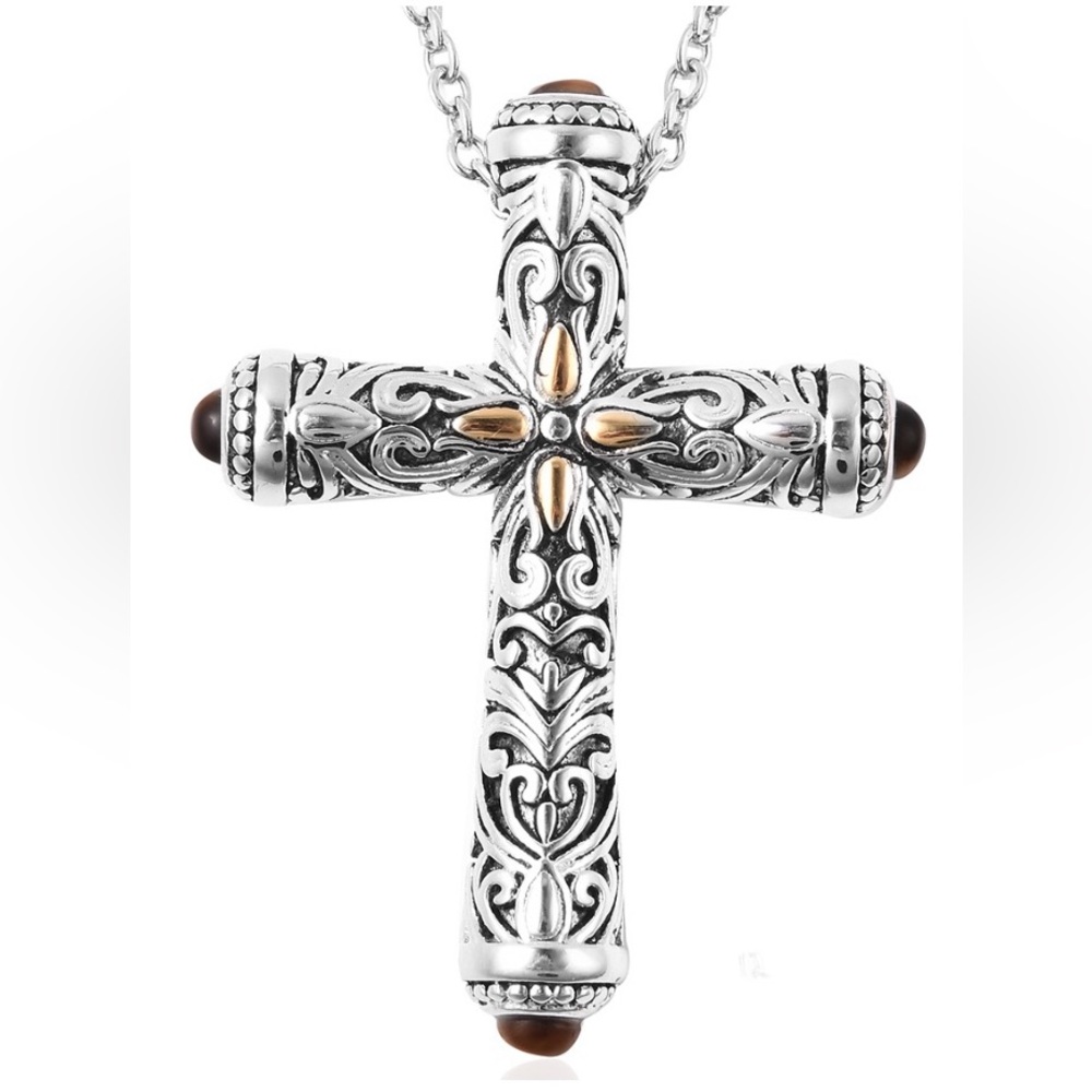 🐯Tigers Eye Cross Pendant Necklace
